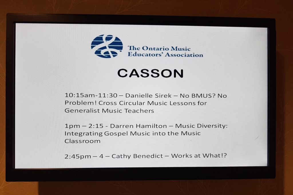 Darren Hamilton presenting a gospel music clinic at the 2017 OMEA Conference.