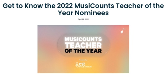 MusiCounts Get To Know The Nominees